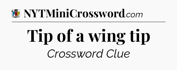 Tip of a wing tip Crossword Clue