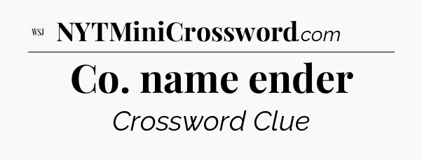 Co. name ender - WSJ Crossword