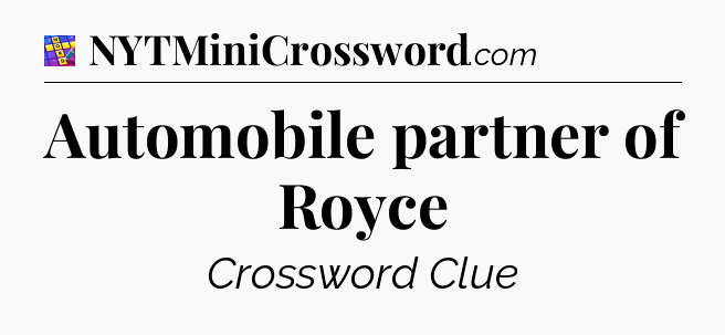 Automobile partner of Royce Codycross