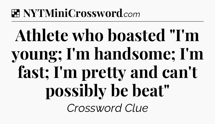 Solution: Athlete who boasted 