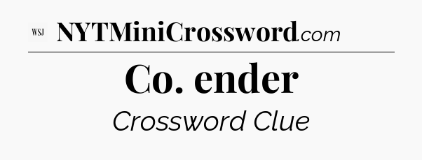 Co. ender - WSJ Crossword