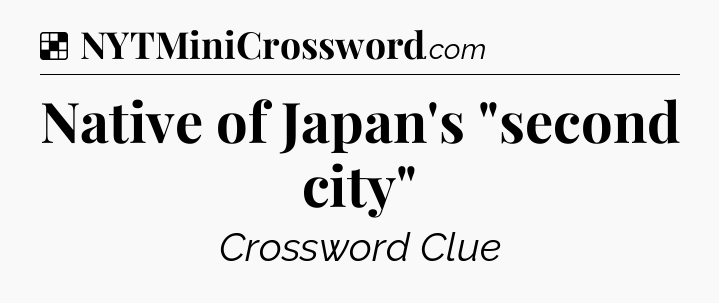 Solution: Native of Japan's 