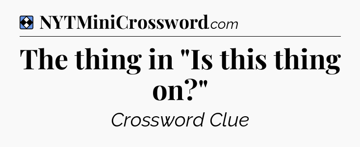 Solution: The thing in 