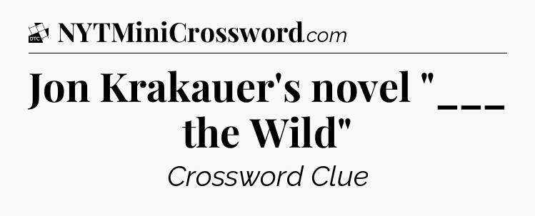 Jon Krakauer's novel 