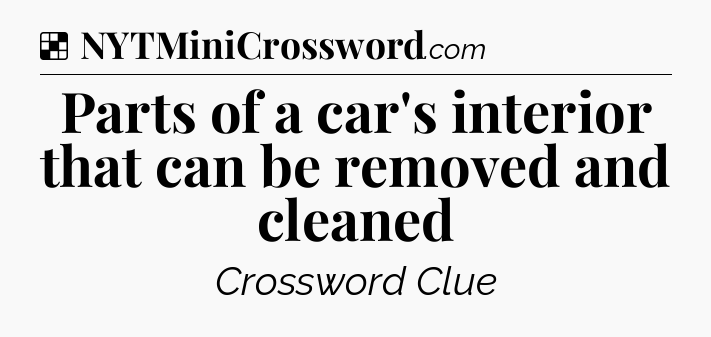 Solution: Parts of a car's interior that can be removed and cleaned - NYT Crossword