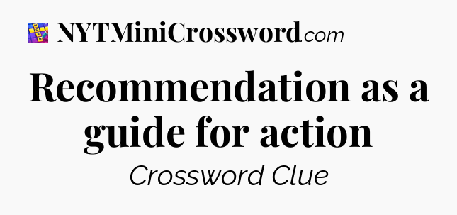 Recommendation as a guide for action Codycross