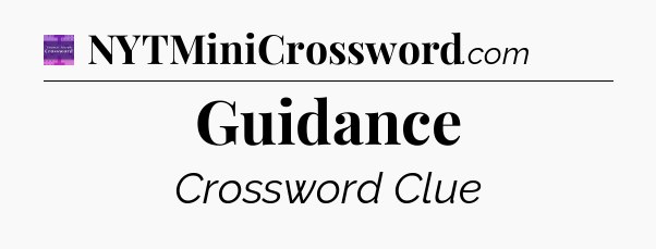 Guidance - Thomas Joseph Crossword