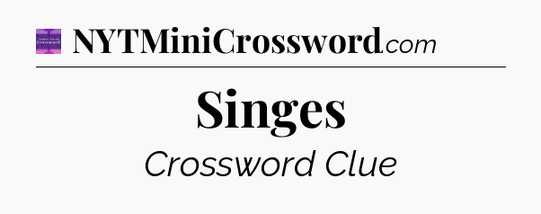 Singes - Thomas Joseph Crossword