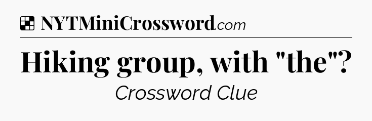 Solution: Hiking group, with 