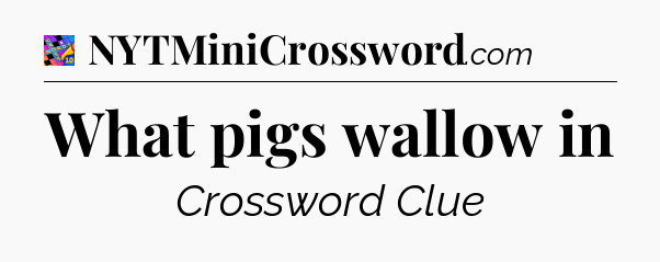 What pigs wallow in Crossword Clue