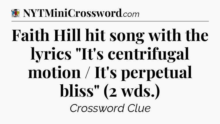 Faith Hill hit song with the lyrics 