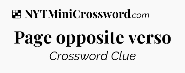 Solution: Page opposite verso - NYT Crossword