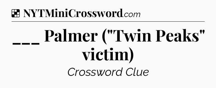 Solution: ___ Palmer (