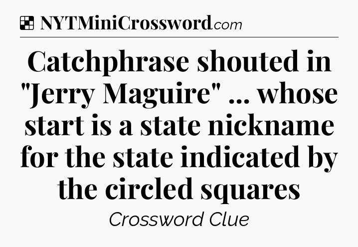 Solution: Catchphrase shouted in 