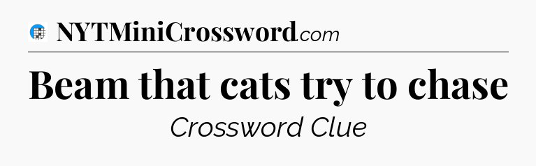 Beam that cats try to chase Crossword Clue