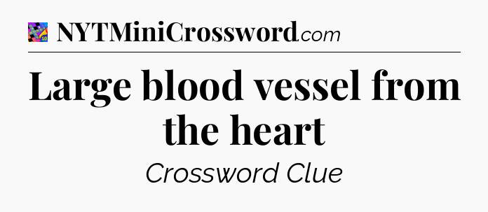 Large blood vessel from the heart Crossword Clue