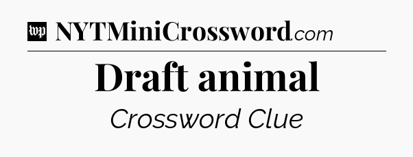 Draft animal Crossword Clue