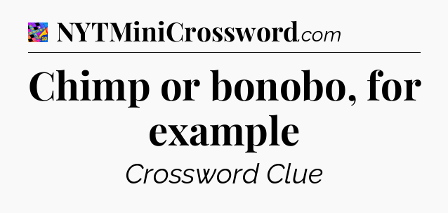 Chimp or bonobo, for example Crossword Clue