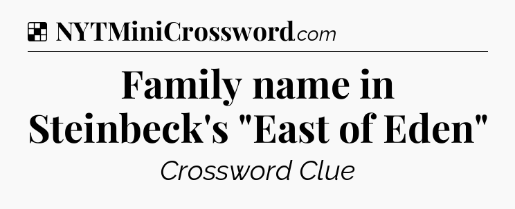 Solution: Family name in Steinbeck's 