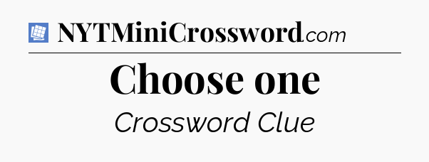 Choose one Puzzle Page Crossword Clue