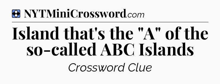 Solution: Island that's the 