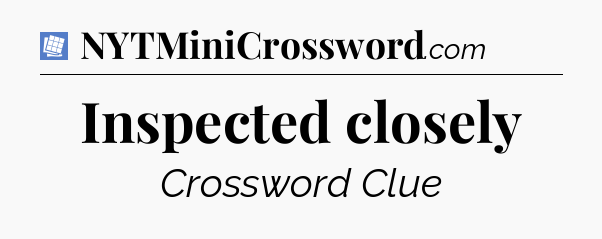 Inspected closely Puzzle Page Crossword Clue