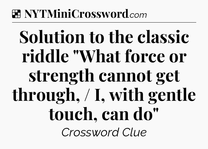 Solution: Solution to the classic riddle 