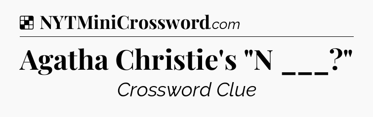 Solution: Agatha Christie's 