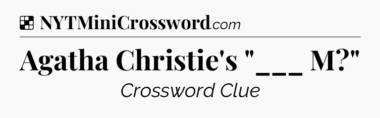 Solution: Agatha Christie's 