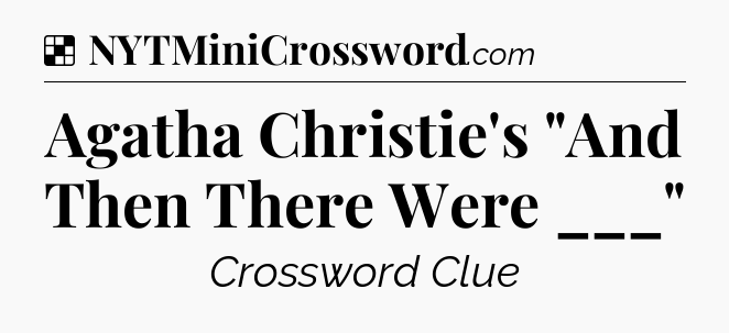 Solution: Agatha Christie's 