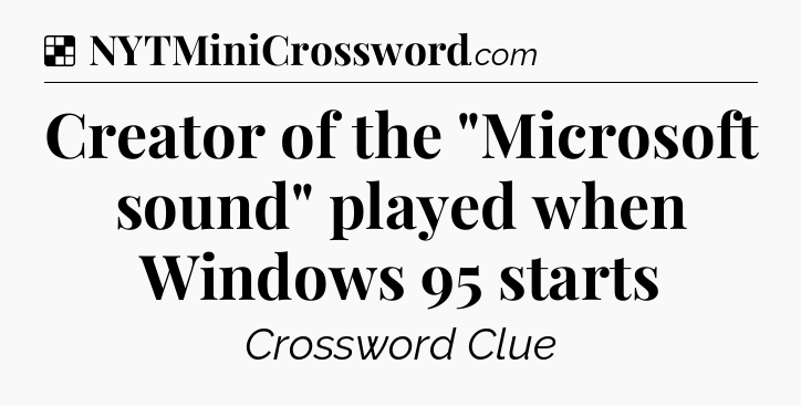 Solution: Creator of the 