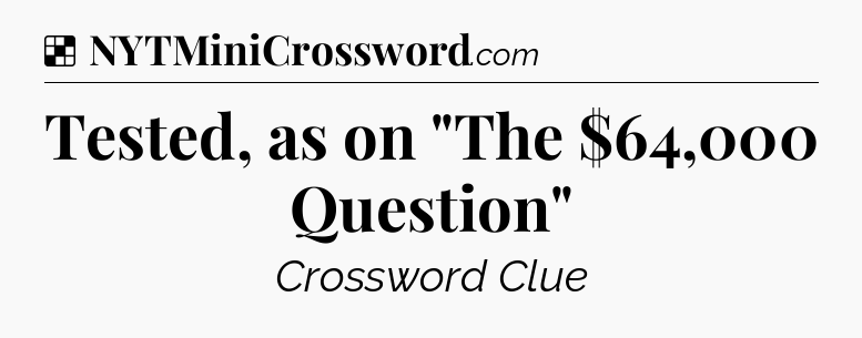 Solution: Tested, as on 