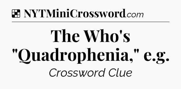 Solution: The Who's 