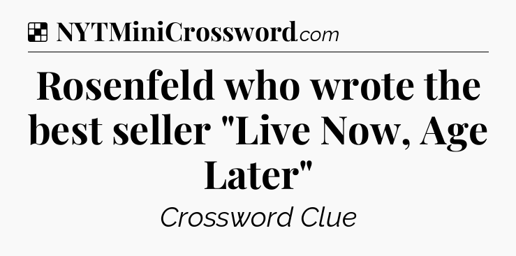 Solution: Rosenfeld who wrote the best seller 