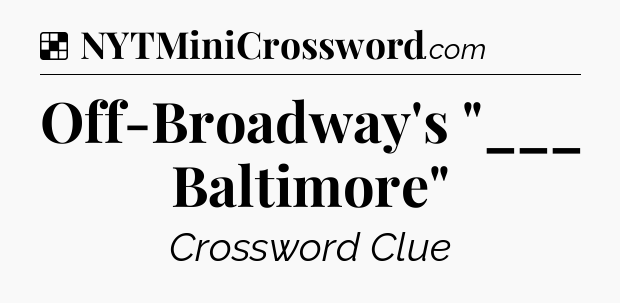 Solution: Off-Broadway's 