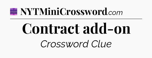 Contract add-on - Thomas Joseph Crossword