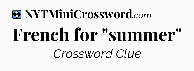Solution: French for 