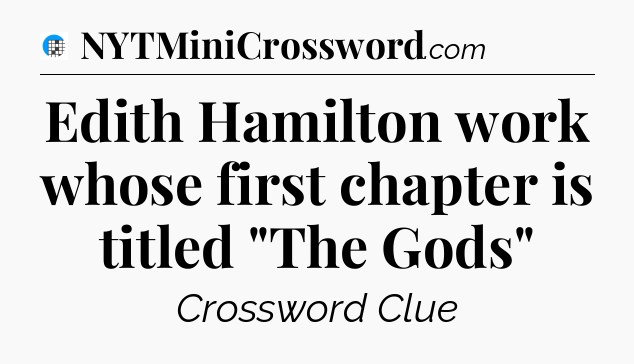 Edith Hamilton work whose first chapter is titled 