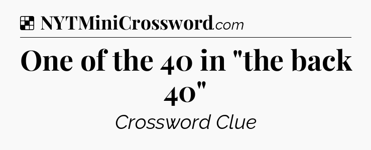 Solution: One of the 40 in 