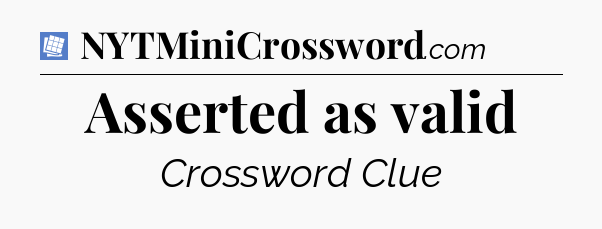Asserted as valid Puzzle Page Crossword Clue