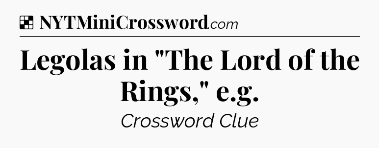 Solution: Legolas in 