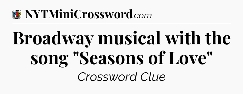 Broadway musical with the song 