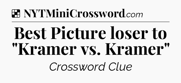 Solution: Best Picture loser to 