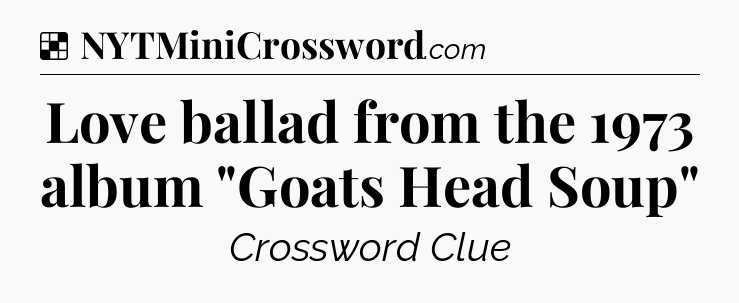 Solution: Love ballad from the 1973 album 