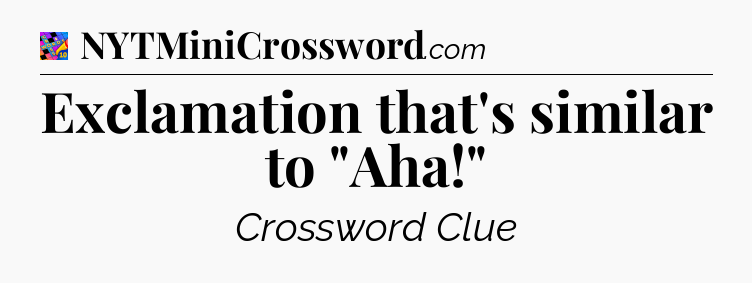 Exclamation that's similar to 