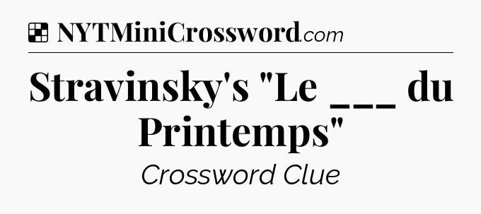 Solution: Stravinsky's 