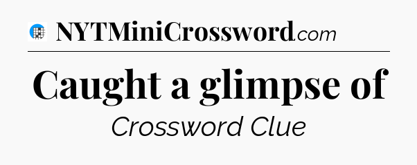 Caught a glimpse of Crossword Clue