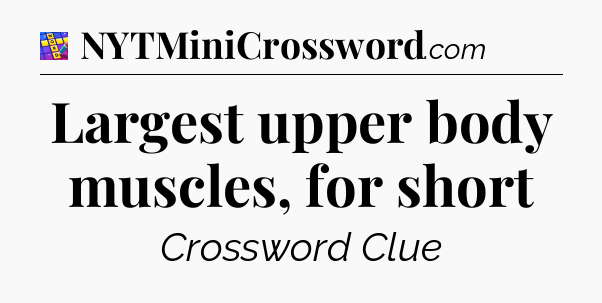 Largest upper body muscles, for short Codycross