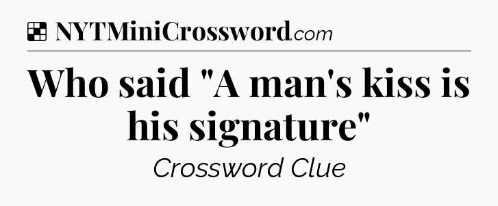 Solution: Who said 