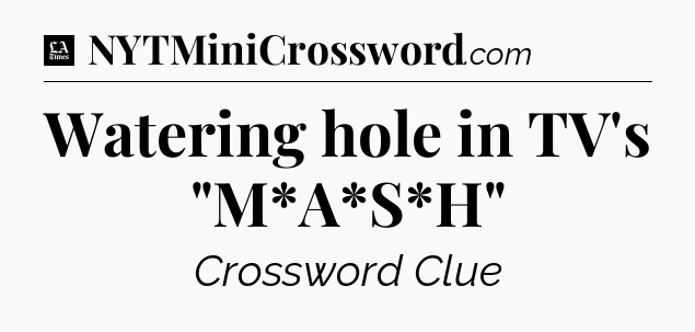 Watering hole in TV's 